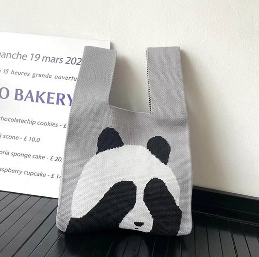 Panda Knitted Bag Tote Vest Bag